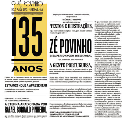 Iniciativa da Gazeta das Caldas comemora os 135 anos do Zé Povinho ZÉ POVINHO
