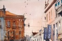 Artista moldavo vence concurso com aguarela do centro das Caldas