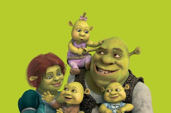 Shrek na festa de anos do Vivacine