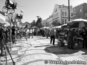 As filmagens decorreram na Praça da Fruta durante a manhã de sexta-feira notícias das Caldas
