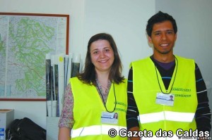 Os jovens recenseadores Rita Leal e Tiago António fizeram em três semanas o trabalho previsto para cinco. notícias das Caldas