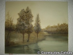 Pintura de Maria Amélia Tomás patente no Casal da Eira Branca nos Infantes notícias das Caldas