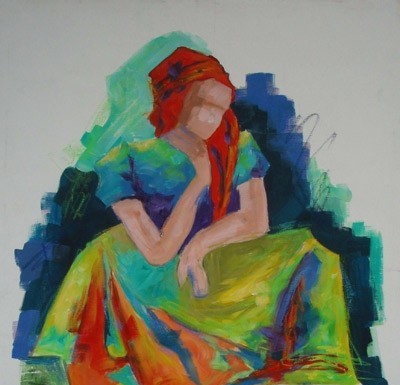 Pintura de Alcina Morais no Solmar Canas