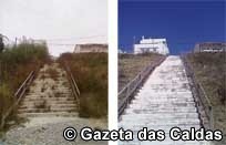 O antes e o depois das perguntas da Gazeta sobre a limpeza das escadas