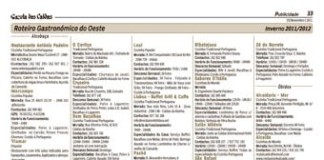 Roteiro Gastronómico do Oeste – Inverno 2011/2012