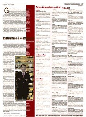 Roteiro Gastronómico do Oeste – Verão 2012