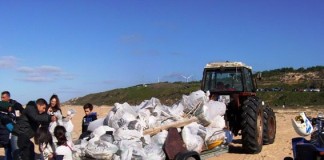 Mais de uma tonelada de lixo recolhido da Praia do Norte