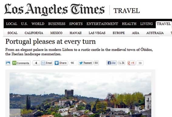 Pousada de Óbidos em destaque em grande jornal americano