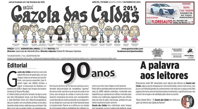 90 Anos Gazeta das Caldas notícias das Caldas