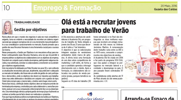 Emprego e Classificados 20-05-2016 notícias das Caldas