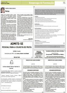 Emprego notícias das Caldas