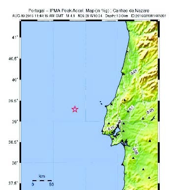 Sismo com magnitude de 4,1 em Peniche