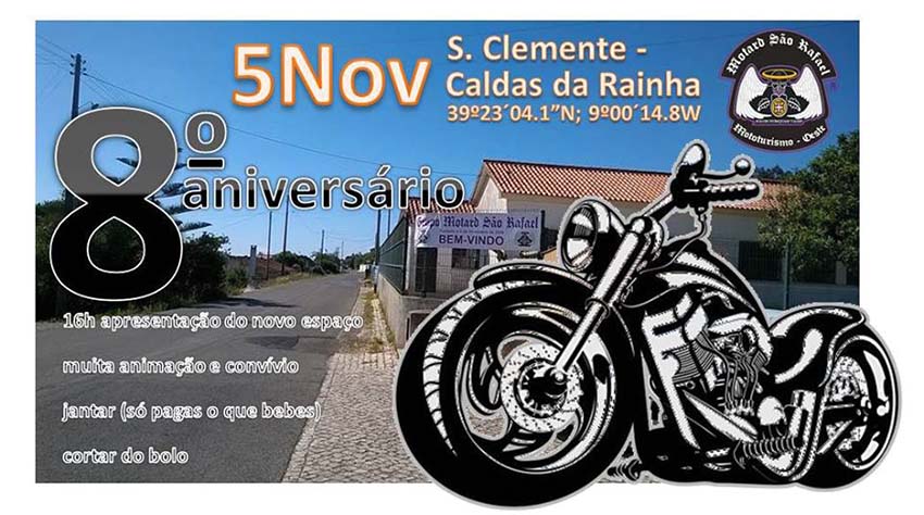 O Grupo Motard São Rafael comemora oito anos  e apresenta a nova sede em S. Clemente
