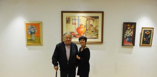 Pintura de Vasco Rodrigues para conhecer no Posto de Turismo Vasco Rodrigues e filha