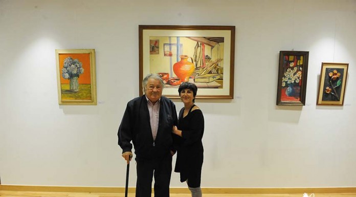 Pintura de Vasco Rodrigues para conhecer no Posto de Turismo Vasco Rodrigues e filha