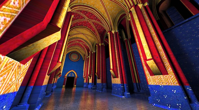 Um video mapping baseado nas iluminuras dos códices alcobacenses Antevisão de um dos momentos do video mapping