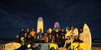 Super Lua iluminou noite de surf na Foz