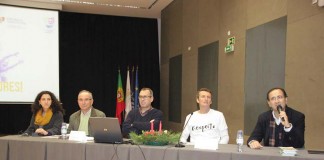 O atleta Paulo Guerra e José Carlos Lima, coordenador do PNEC foram os oradores Mesa com os oradores