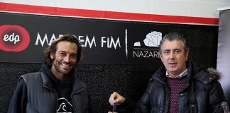 Espaço de treino e preparação dos surfistas portugueses no Porto da Nazaré Walter Chicharro e João Macedo