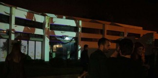 Fachadas dos museus do Centro de Artes foram telas para projecções notícias das Caldas