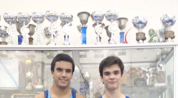 Henrique Nascimento e Miguel Faria do Acrotramp Clube das Caldas, com boa prestação na Loulé Cup Gazeta das Caldas