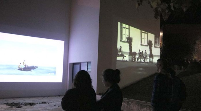Paredes do Centro de Artes foram tela de vídeo Gazeta das Caldas