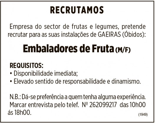 Emprego - Gazeta das Caldas