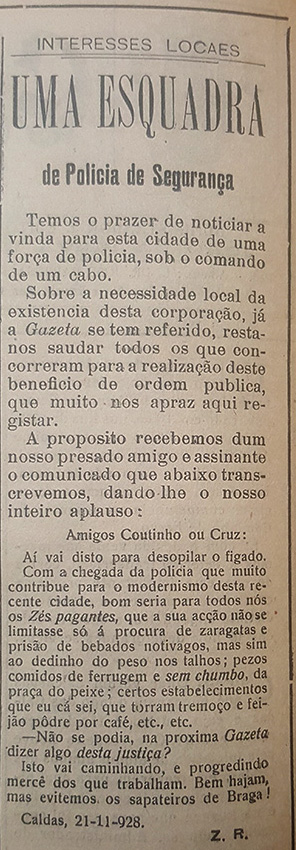 Caldas acolhe comemorações distritais da PSP