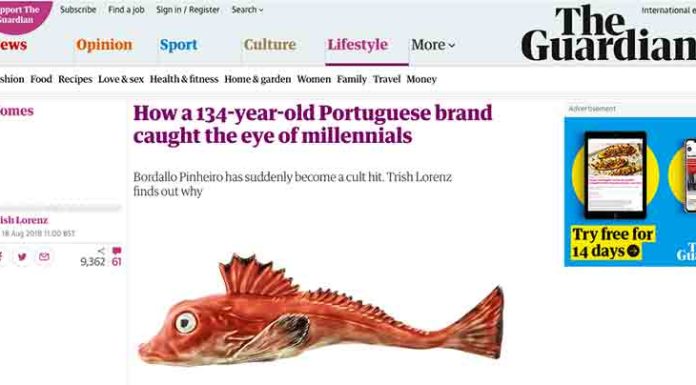 Faianças Bordallo Pinheiro são notícia no The Guardian Gazeta das Caldas