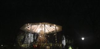 Árvore de natal decora o coreto do Parque D. Carlos I