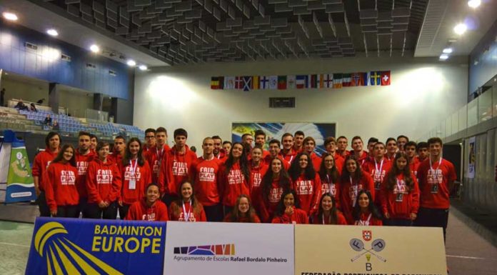 Portugueses vice-campeões europeus juniores de badminton nas Caldas