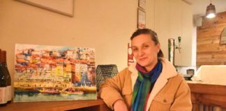 Pintora da Geórgia retrata aguarelas lusas