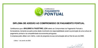 Balbino&Faustino adere a compromisso de pagamentos pontuais