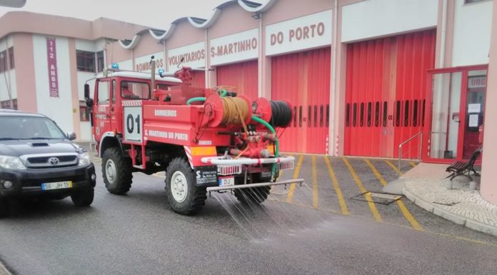 Coronavírus: Bombeiros de S. Martinho do Porto desenvolvem acessório para higienização das ruas