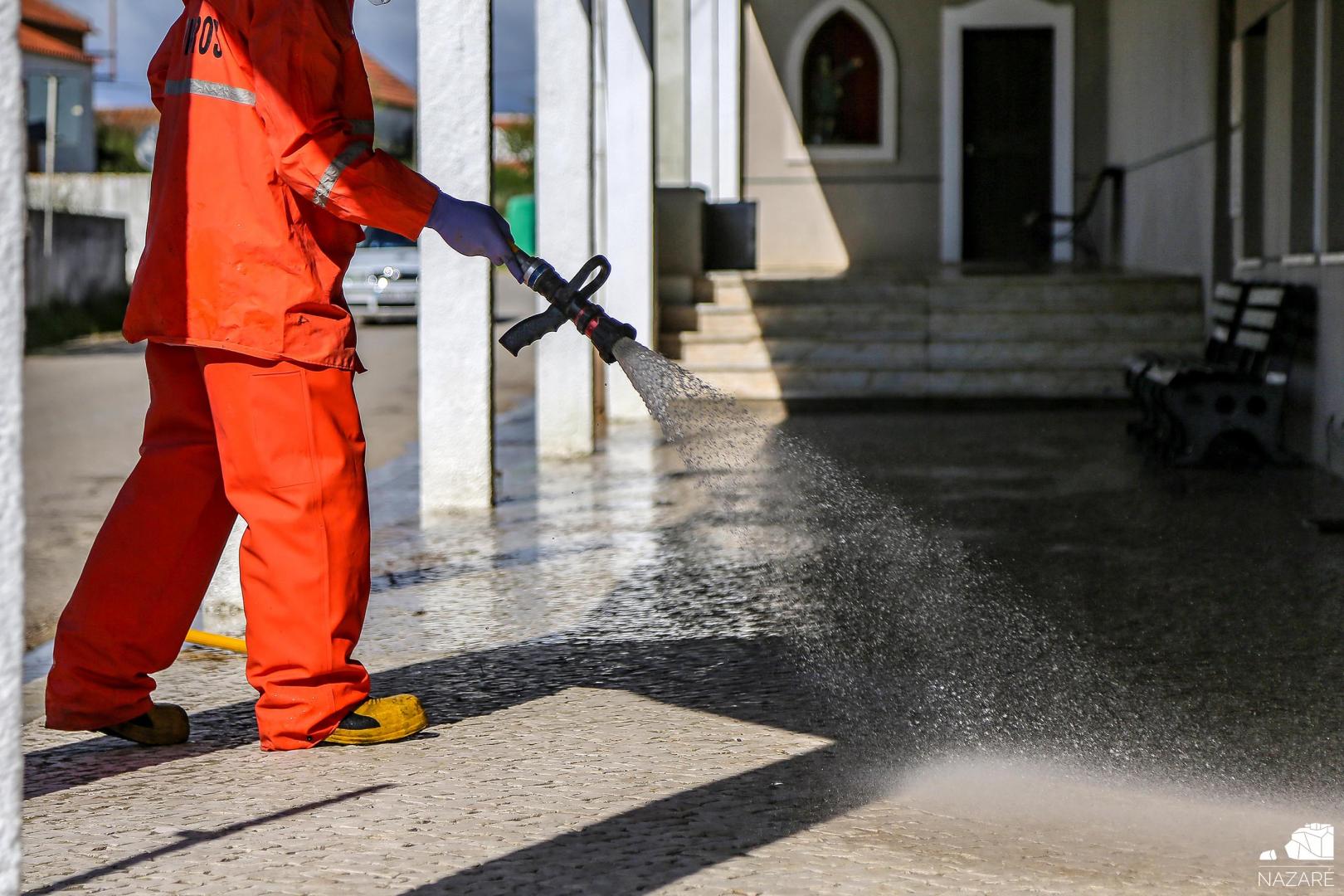 Coronavírus: Nazaré reforça higienização nas ruas