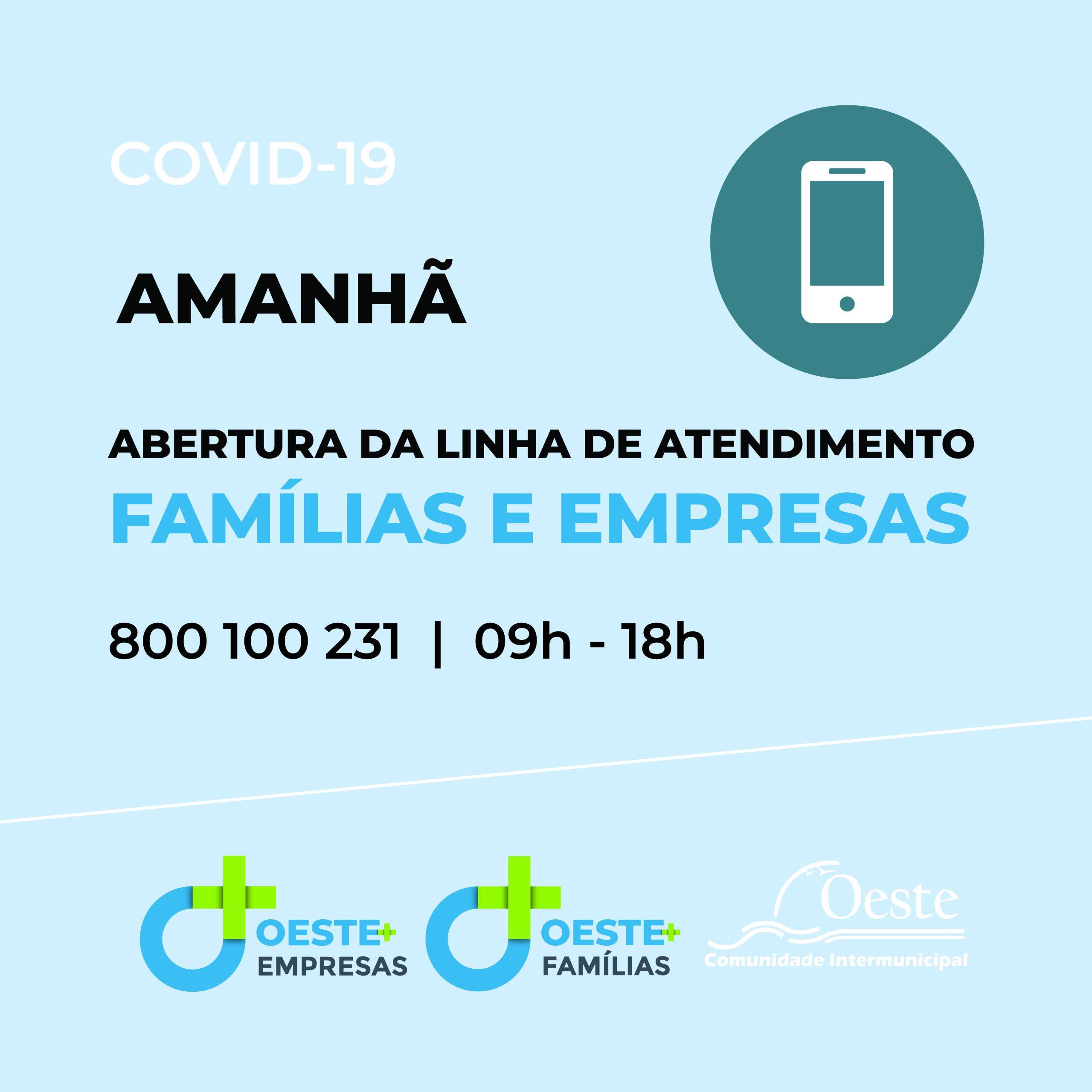 Comunidade Intermunicipal do Oeste cria linha de atendimento a famílias e empresas