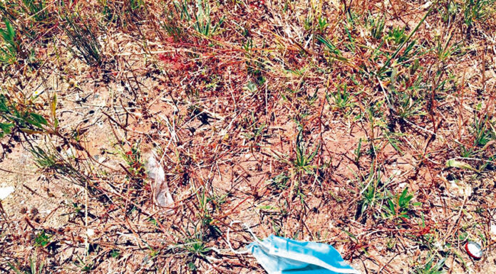 Máscaras deixadas pelo chão são um problema ambiental