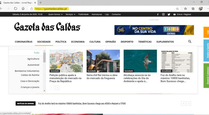 Gazeta das Caldas tem novo endereço digital