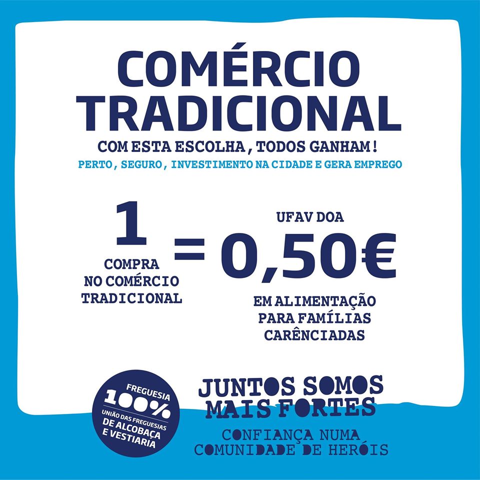 Junta de Alcobaça doa alimentos em troca de compras no comércio tradicional