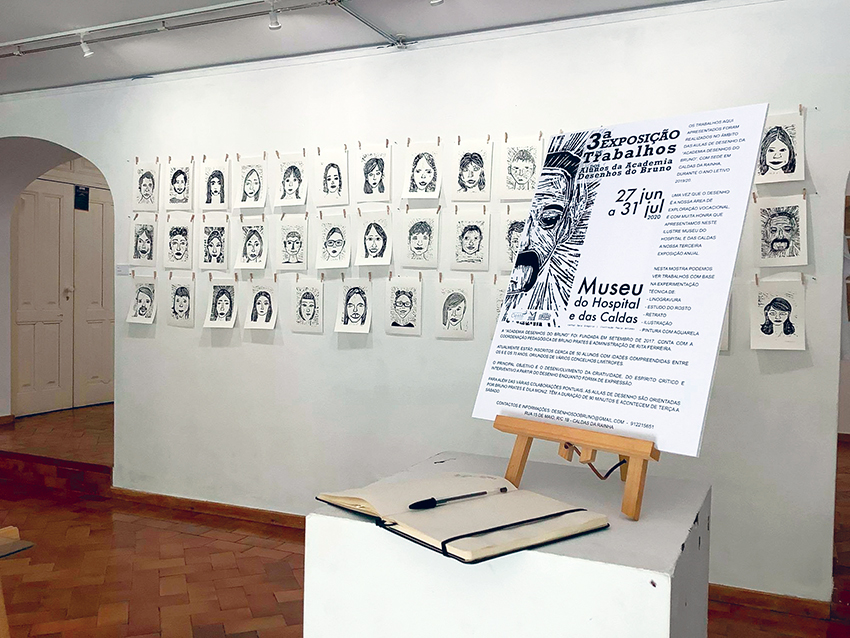 Alunos da Academia Desenhos do Bruno mostram trabalhos  no Museu do Hospital