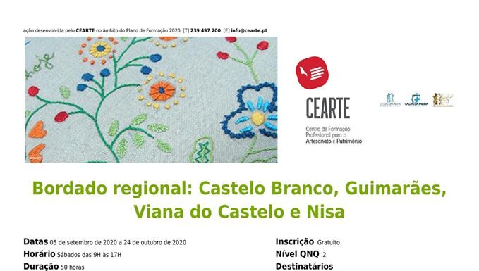 Curso de bordados regionais na Associação de Bordados das Caldas