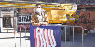 Daniel Eime é o curador do FALU e autor de mais um retrato no centro da cidade