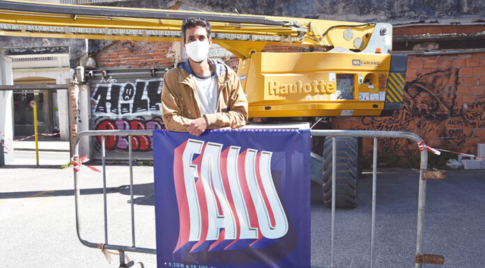 Daniel Eime é o curador do FALU e autor de mais um retrato no centro da cidade