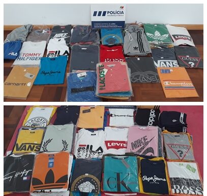 Perto de 1000 peças de roupa contrafeita apreendidas no mercado semanal das Caldas