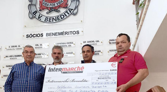 Intermarché da Benedita doou 3200 euros aos Bombeiros