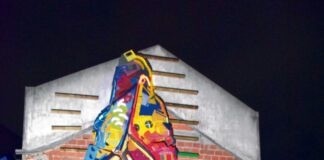 Bordalo II fecha FALU com mural urbano com leds alimentado por energia solar