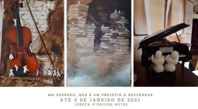 Exposição sobre livros no Josefa d’Óbidos Hotel