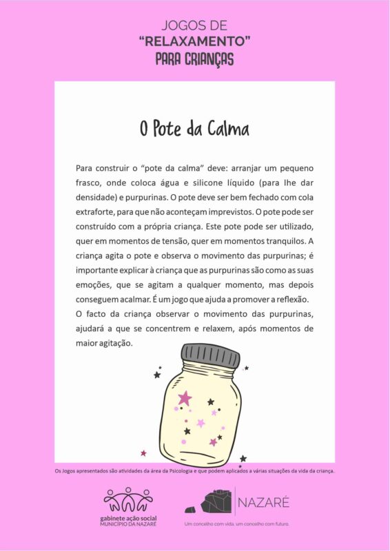 Câmara da Nazaré sugere jogos para relaxar as crianças