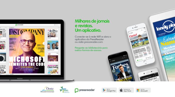 Leitores das Bibliotecas do Oeste com acesso ao Pressreader