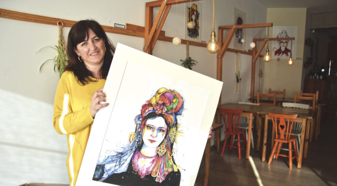 Verónica Botica mostra retratos a aguarela no restaurante Geo